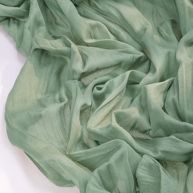 Socomi Sage Green Cheesecloth Table Runner Easter Spring Boho Rustic Farmhouse Gauze 120 inch 10FT Cheese Cloth Runner for Wedding Party Baby Shower Birthday Home Decor Holiday Decorations