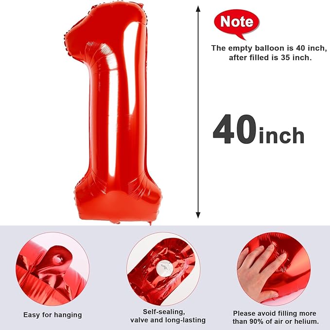 26 Number Red Balloon, Foil Happy 26th Birthday Balloon for Men & Women, 40 Inch Large Balloons for 2 6 26 62 2026 Wedding Marriage Proposal Engagement Decorations