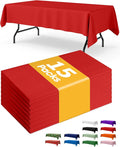 Red Plastic Table Cloth Rectangle Table 15 Pack, 54''×108'' Tablecloth for 6ft Tables, Table Cloth for Disposable Use, Table Cover for Holiday Party, Gathering