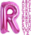 TONIFUL 40 Inch Large Rose Red Letter R Balloons Giant Hot Pink Alphabet Letter Balloons,Foil Mylar Big Balloons for Birthday Party Anniversary Supplies Decorations