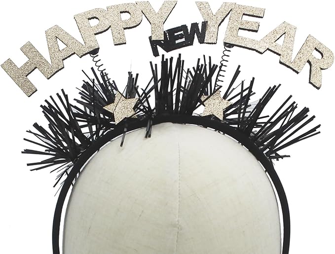 BinaryABC Happy New Year Headband Tiara,New Year Eve Hair Accessories,2026 New Years Party Favors Supplies