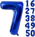 40 inch Navy Blue Number Balloon Dark Blue 7 Balloons Giant Foil Helium Balloons Blue Number 7 Balloon for 7th Birthday Party Decorations