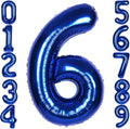 40Inch Navy Blue 6 Balloon Number Large Helium Royal Blue Number Balloons 0-9 Giant Digital 6th Foil Mylar Big Party Balloon for Boy Birthday Party Anniversary Graduation Decorations