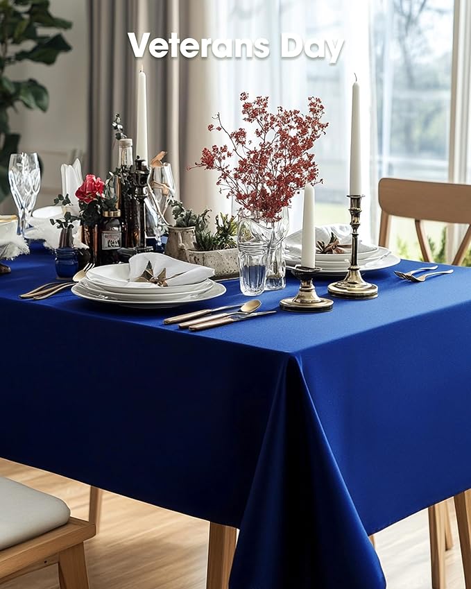 Pureegg Plastic Table Cloth Disposable 8 Pack, 54 x 108 Inch Table Cloths, Graduation Decorations Class of 2026, Graduation Party, Tablecloths, Rectangle, Plastic Cover, Leakproof & Sturdy, Navy Blue