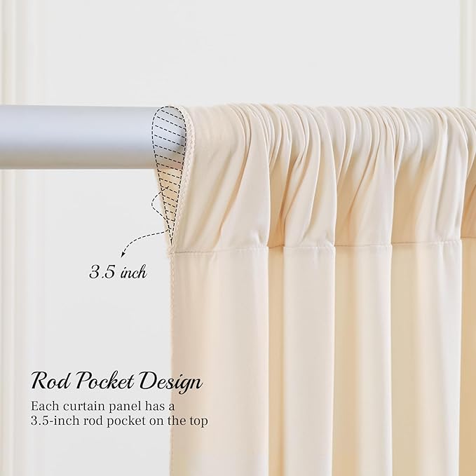 8x10FT Champagne Backdrop Curtains for Wedding Parties, Wrinkle Free Polyester Photography Backdrop Drapes for Baby Shower Birthday Parties Stage Background Stand Decorations 4x10ft,2 Panels