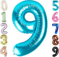 40 Inch Light Blue Numbers 9 Balloon, Balloons Decorations for 9 19 90 Birthday Party, Engagement, Wedding, Graduations, Photo Shoot Supplies