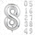 40 Inch Silver Number Balloons, Helium Mylar Foil Number Balloons for Birthdays, Number 8 Balloon for Party Wedding Bachelorette Birthday Bridal Shower Graduation Anniversary Celebration Party Decorations Supplies