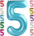 Balloon Numbers 40 Inch 5 Ballon for 5th Birthday Decorations, 15 25 35 50 Big Pearl Blue Number Balloons for Wedding Photo Shoot Party Decor