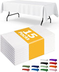 White Plastic Table Cloth Rectangle Table 15 Pack, 54''×108'' Tablecloth for 6ft Tables, Table Cloth for Disposable Use, Table Cover for Holiday Party, Gathering