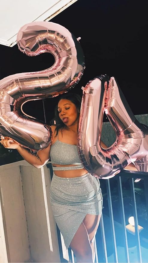 40 Inch Large Numbers Balloon, 4 Rose Gold Ballon for 4th 14 40 44 Birthday Party, Balloon 4 Number for Graduations Wedding Supplies
