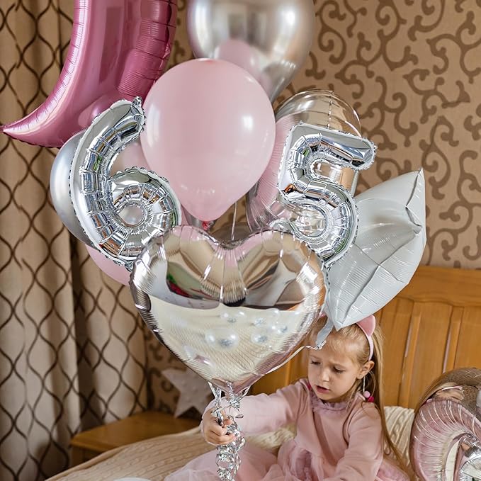 20 Pieces 2 Sets of 16 Inch Silver Number 0-9 Balloons – Foil Mylar Balloons for Custom Number Decorations, Birthday, Anniversary, Graduation, New Year, and DIY Party Decor