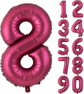 Number 8 Balloons 40 Inch Wine Red Burgundy Foil Helium Large Balloons for Birthday Party Anniversary Decorations（Digital 8）
