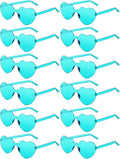 12 Pairs Heart Shaped Sunglasses for Women Colorful Glasses Fun Trendy Transparent Heart Sunglasses Party Favor