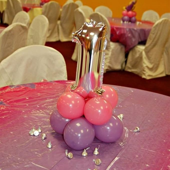 Glanzzeit 16 Inch Silver Foil Balloons Letters A to Z Numbers 0 to 9 for Prom Wedding Birthday Party Decor (Number 1)
