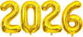2026 Gold Balloons, 40" Large Gold 2026 Balloons Helium Mylar Foil Balloons for 2026 New Year Christmas Graduation Party Decoration