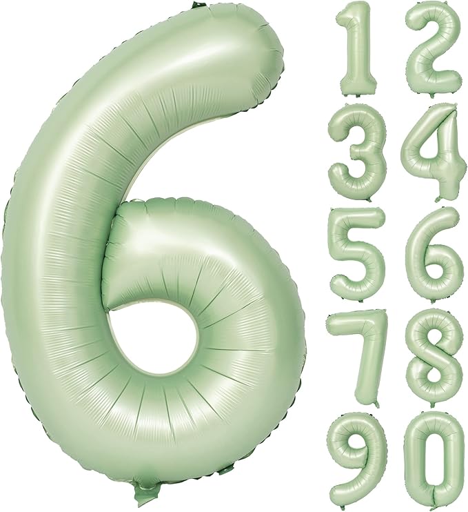 40" Olive green Number Balloons Helium Foil Mylar Balloon Birthday Party banquet Decoration Digital 6