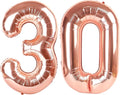 Rose Gold Number 30 Balloon 40 inch, 30 Number Balloons, 30th Birthday Decorations, 30 Year Old Women Men Rose Gold Party Supplies