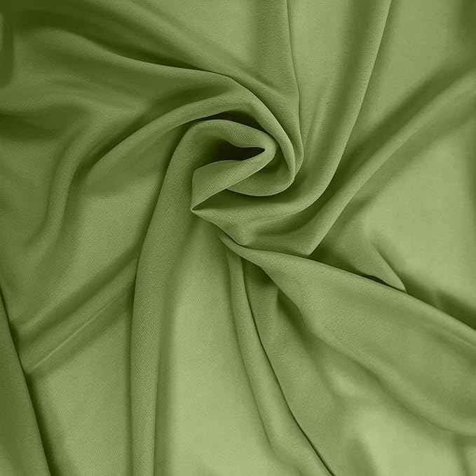 Sheer Chiffon Backdrop Curtains 10ft x 10ft*10ft(5ft x 2Panels)， Chiffon Fabric Drapes for Wedding, Long Sheer Curtain for Living Room, Arch Party Stage Decoration (Olive Green, 120 x 120 Inch)