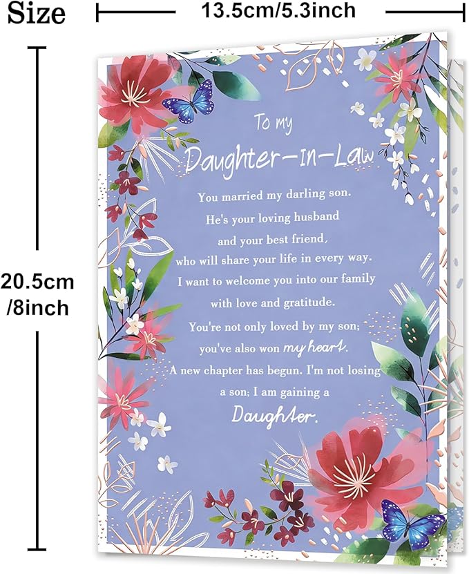 Daughter In Law Birthday Card, Happy Birthday Card Gifts for Daughter-in-Law