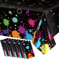 Glow Party Table Covers Neon Plastic Tablecloths 108 x 54 Inch Disposable Neon Glow Table Cloths for Black Light Birthday Party Supplies Decorations(10 Pieces)