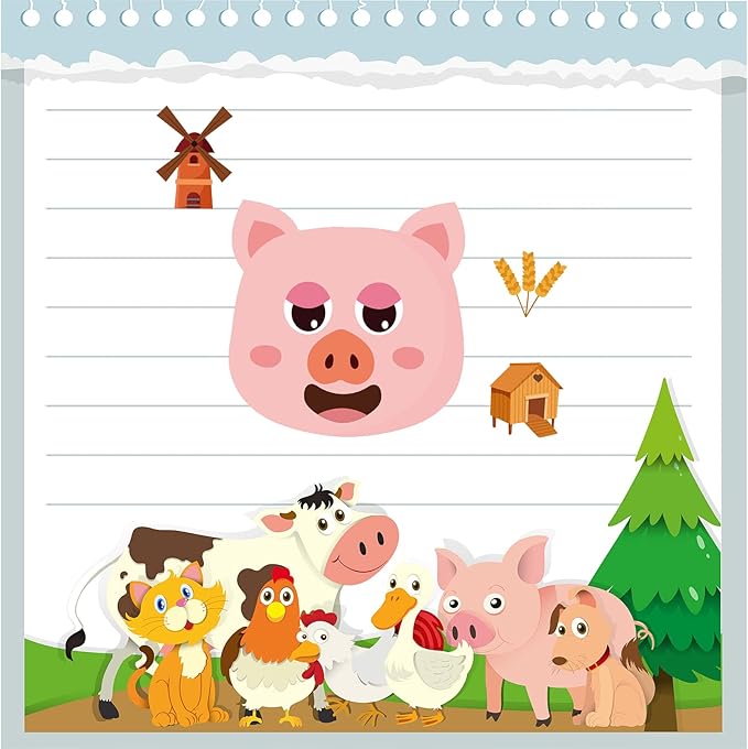 24 Sheets Farm Animal Make a Face Sticker Sheets for Kids Todders Activities, Make Your Own Stickers for Kids Birthday Party Favor Supplies Craft