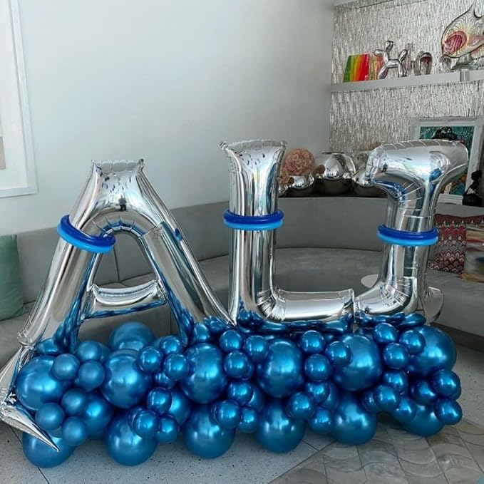 Silver Letter L Balloons 40 inch Large Alphabet L Balloons Silver Helium Foil Letter Balloon Banner for Birthday Party Anniversary Wedding Decoration