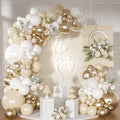 White and Gold Balloon Arch Kit, Metallic Gold and Sand White Balloon Garland Kit for Wedding Birthday Baby Shower Gender Reveal Bridal Decorations