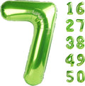 40 Inch Light Green Balloon Number 7 First Birthday Jumbo Mylar Foil Helium Balloon for 17 27 37 Birthday Digital for 70th Party Wedding Anniversary Party Decorations