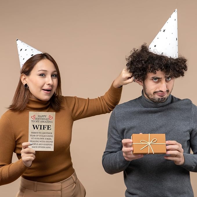 Funny Rude Birthday Card for Wife from Husband, Hilarious Humor Gift Idea for Her, Best Happy Wife Birthday Card with Sarcastic Message, Perfect Couples Gag Birthday Gift