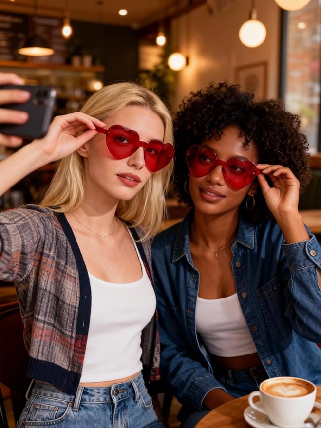 12/20Pcs Heart Shaped Sunglasses for Women, Party Favors Glasses for Wedding, Galentines, Valentines Decorations