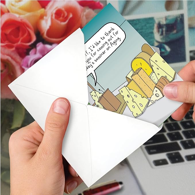 NobleWorks Hysterical Birthday Greeting Card with 5 x 7 Inch Envelope (1 Card) BdayCheese Aging C10299BDG