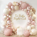 Boho Dusty Pink Balloons Garland Arch Kit, Double Stuffed White Pearl Balloon Blush Neutral Pink Latex Balloons for Birthday Bridal Shower Party Decorations