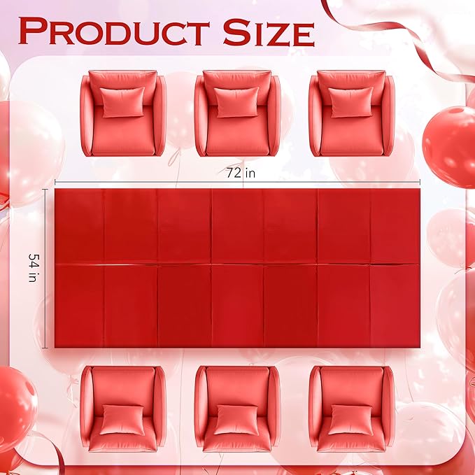 4pcs Red Foil Tablecloth 54*72 Inch Plastic Christmas Carnival Birthday Party Table Cloths Disposable Waterproof Table Cover for Graduation Anniversary Wedding Baby Shower Bridal Party Supplies