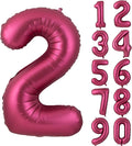 Number 2 Balloons 40 Inch Wine Red Burgundy Foil Helium Large Balloons for Birthday Party Anniversary Decorations（Digital 2）