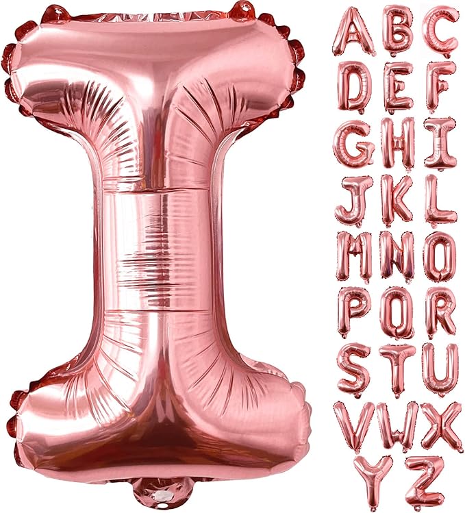 Lovoir 40 Inch Large Rose Gold Letter I Balloons Big Size Jumbo Mylar Foil Helium Balloon for Birthday Party Celebration Decorations Alphabet Rose Gold I