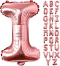 Lovoir 40 Inch Large Rose Gold Letter I Balloons Big Size Jumbo Mylar Foil Helium Balloon for Birthday Party Celebration Decorations Alphabet Rose Gold I