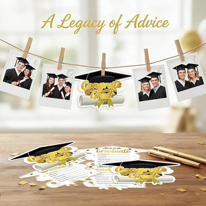 FaCraft Graduation Advice Cards for Graduate 2026-36PCS High School Senior School College University Graduation Party Grad Parties Supplies Favors Decorations Best Wishes & Advice for the Graduate