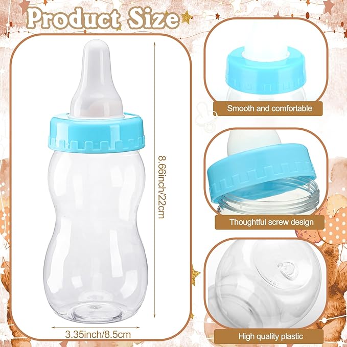 Syhood Brown Bear Baby Shower Games Guess How Many Pacifiers Game Sign 50 Small Guessing Games 20 HB Pencils 750 ml Milk Bottle 400 Acrylic Pacifiers Decorations Guests Gender Reveal Party Favors