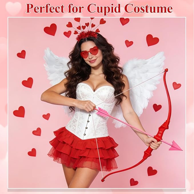 Semato valentines Day Headbands with Red Heart Sunglasses for Valentines Day Accessories Galentines Party Favors Halloween Costume