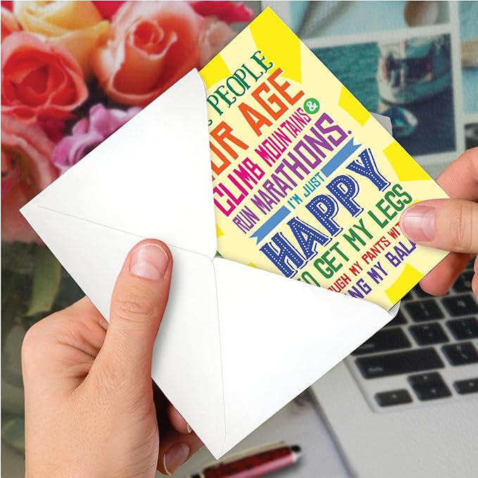 NobleWorks Funny Birthday Greeting Card with 5 x 7 Inch Envelope (1 Card) Bday Leg Through Pants C10660BDG