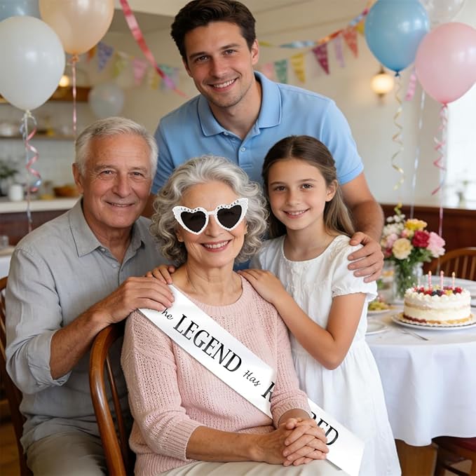 The Legend Has Retired Sash and Heart Sunglasses for Women Retirement Party Decorations Retirement Gifts for Women Party Supplies