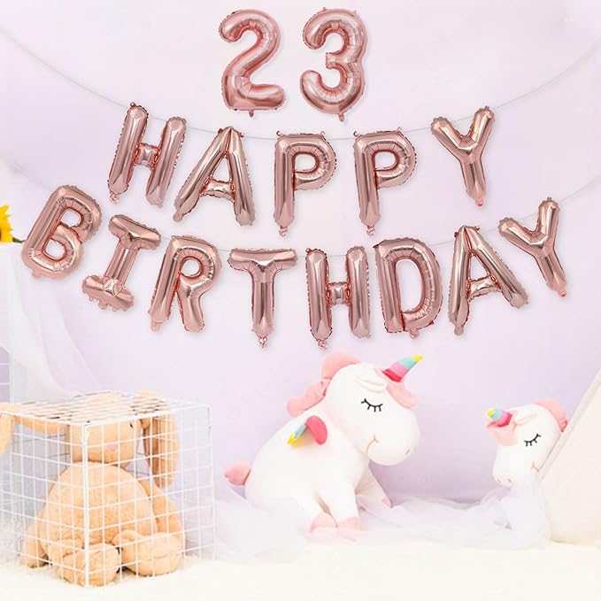 2 Set 20 Pcs Number Balloons 16 Inch Rose Gold 0-9 Number Mylar Foil Balloons Rose Gold Custom Digital Balloons for Birthday Party Engagement Graduations Anniversary Baby Shower Decor Party Supplies