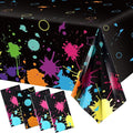 Glow Party Table Covers Neon Plastic Tablecloths 108 x 54 Inch Disposable Neon Glow Table Cloths for Black Light Birthday Party Supplies Decorations(4 Pieces)