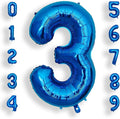 AULE 40 Inch Large 3 Balloon Numbers Blue, Big Foil Number Balloons, Giant Helium Happy Birthday Party Decorations for Man and Women, Huge Mylar Anniversary Party Supplies