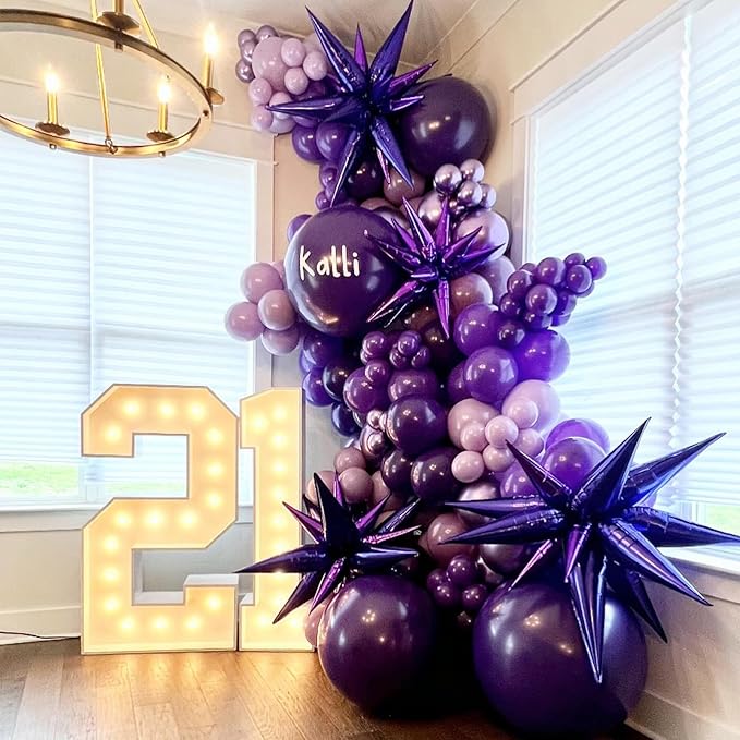 Purple Balloons 5 Inch, 60 Pcs Small Dark Purple Balloon Royal Purple Latex Balloons for Arch 5'' Mini Deep Purple Helium Balloons for Wednesday Birthday Halloween Graduation Party Decorations