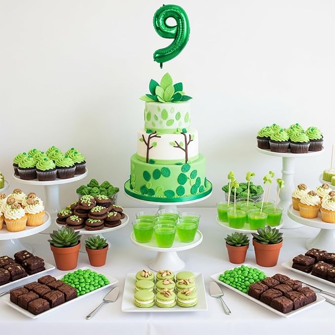 TONIFUL Number Balloons 16 Inch Green 2 Set 0-9 Number Mylar Foil Balloons 20 Pcs Custom digitalal for 2026 New Year Eve Birthday Party Engagement Graduations Anniversary Baby Shower Decor