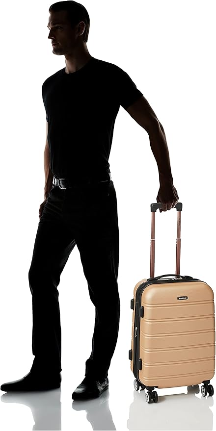 Rockland Melbourne Hardside Expandable Spinner Wheel Luggage, Carry-On 20", Champagne