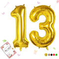 Smlpuame 40 inch Number Balloon 0-9 Gold Large Number 13 Balloons, Digital Balloons for Birthday Party Celebration Decorations Supplies, Helium Foil Number Balloons for Wedding Anniversary