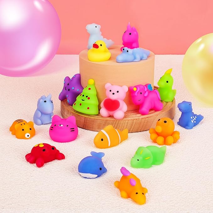 120 Pack Squishy Toys, Easter Basket Stuffers, Mochi Squishy Bulk Party Favors for Kids, Treasure Box Toys for Classroom Prizes, Easter Basket Gifts Goodie Bags Fillers Birthday Gifts