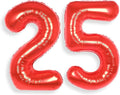 AULE 40 Inch Big Red Foil 25 Number Balloons for Women Large 25th Happy Birthday Decorations Giant Huge Helium Mylar 52 Anniversary Party Decor